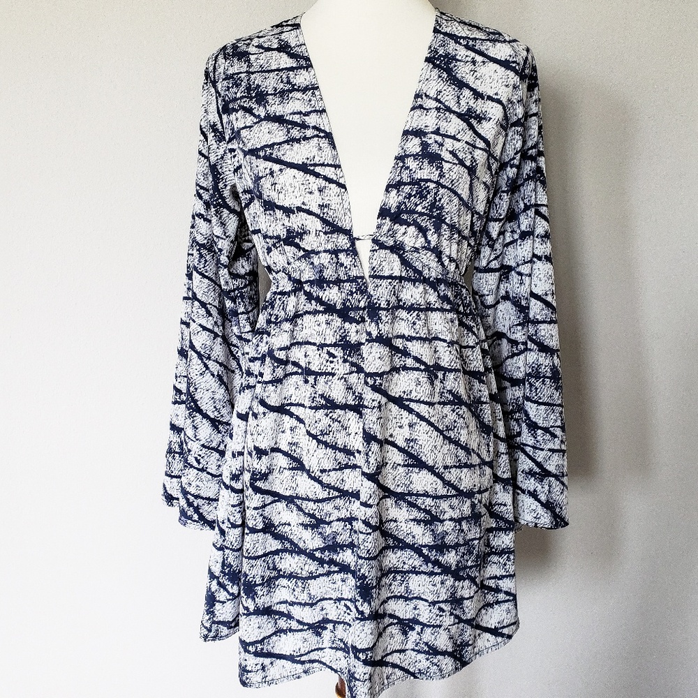 TOBI | Snake Print Dress Deep V Neck - Picture 1 of 4